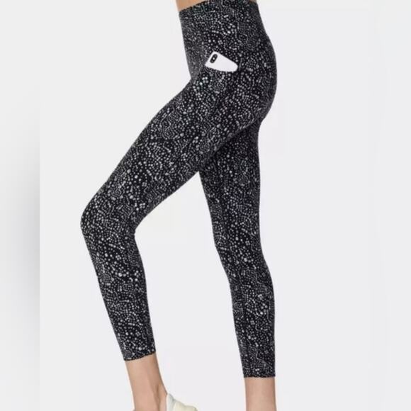 Sweaty Betty Power Leggings Blue Celestial Dot Full Length Athleisure Workout S - Picture 3 of 12